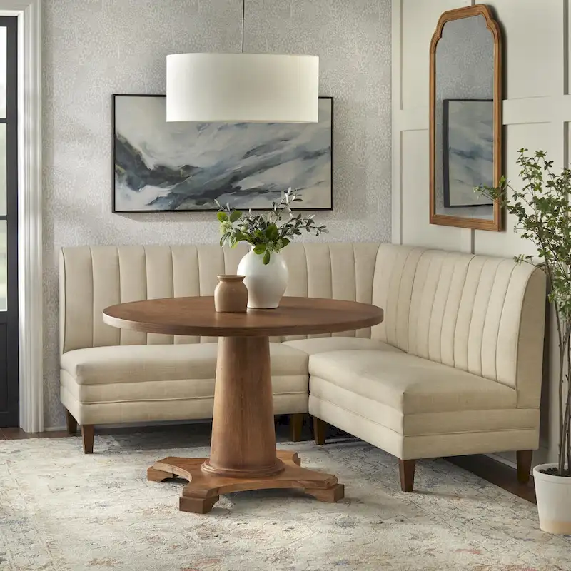 Lifestorey Kerrington Channel Back Upholstered Corner Seat