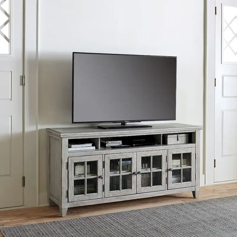 Heartland Antique White Tobacco Entertainment TV Stand