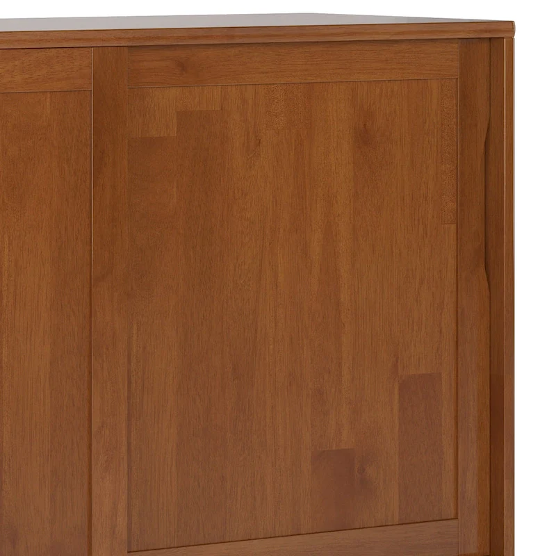 48-Inch Wide Mid-Century Modern Storage Cabinet with Sliding Doors and Drawers