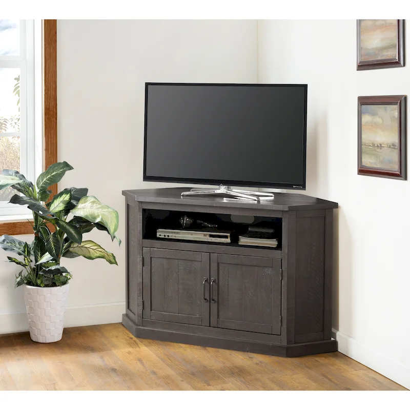 Rustic 50-inch Solid Wood Corner TV Stand